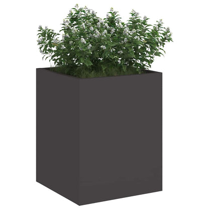 Gartenblumentopf Schwarz 32 x 32 x 40 cm Kaltgewalzter Stahl