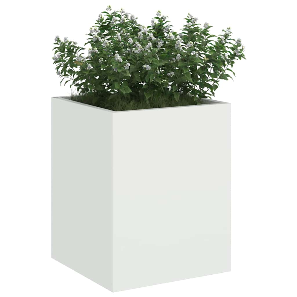 Gartenblumentopf Weiß 32 x 32 x 40 cm Kaltgewalzter Stahl
