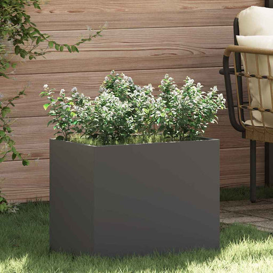 Gartenblumentopf Schwarz 50 x 32 x 40 cm Kaltgewalzter Stahl