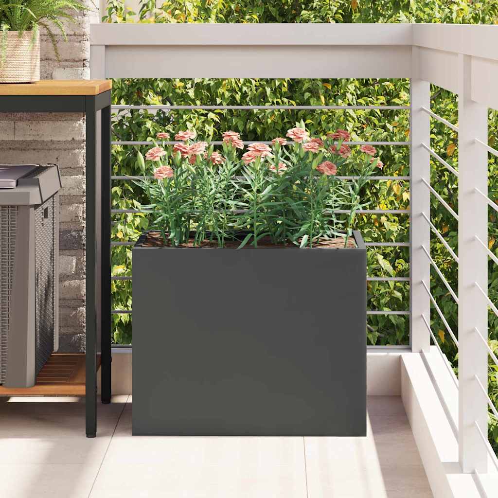 Gartenblumentopf Schwarz 50 x 32 x 40 cm Kaltgewalzter Stahl