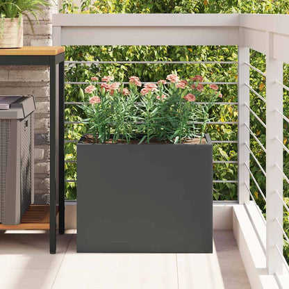 Gartenblumentopf Schwarz 50 x 32 x 40 cm Kaltgewalzter Stahl