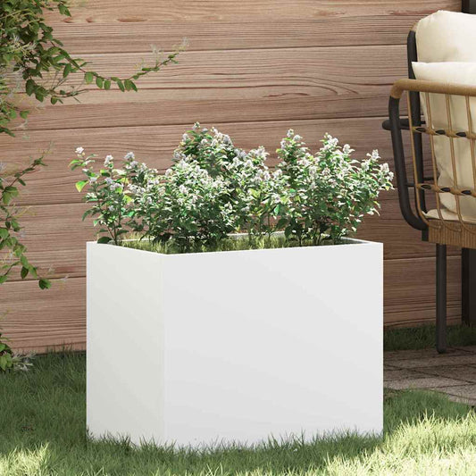 Gartenblumentopf Weiß 50 x 32 x 40 cm Kaltgewalzter Stahl