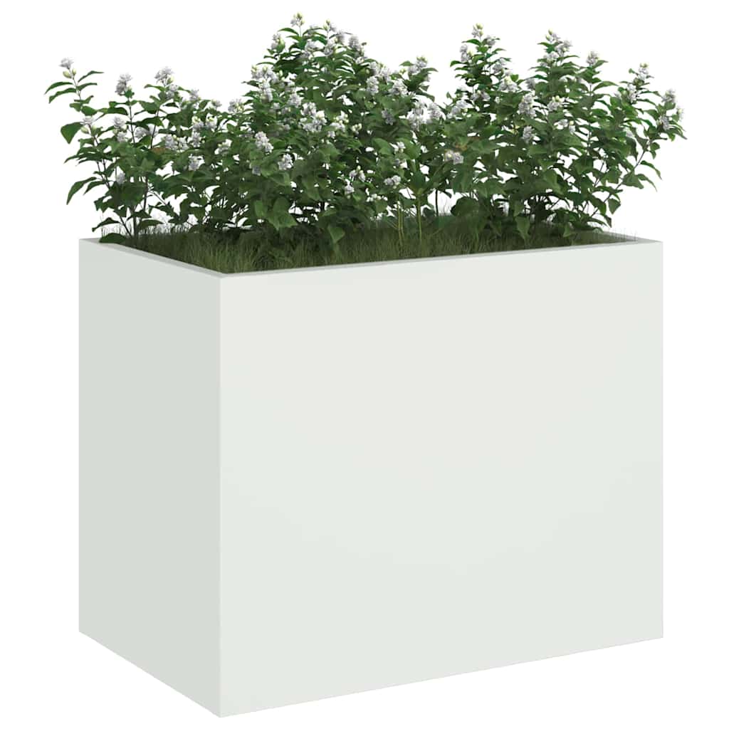 Gartenblumentopf Weiß 50 x 32 x 40 cm Kaltgewalzter Stahl