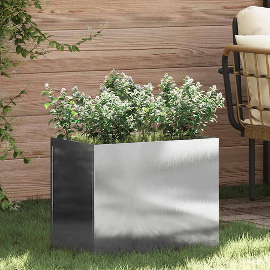 Gartenblumentopf Silber 50 x 32 x 40 cm Edelstahl