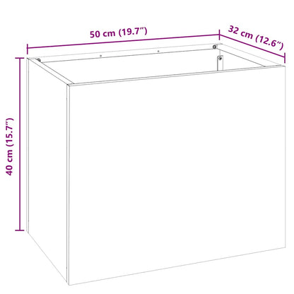 Gartenblumentopf Silber 50 x 32 x 40 cm Verzinkter Stahl