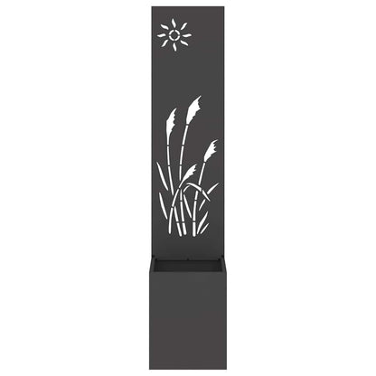 Blumentopf mit dekorativem Paneel Schwarz 32 x 140 cm