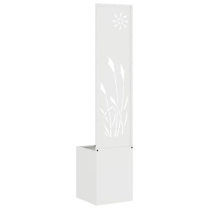 Blumentopf mit dekorativem Paneel Weiß 32 x 140 cm