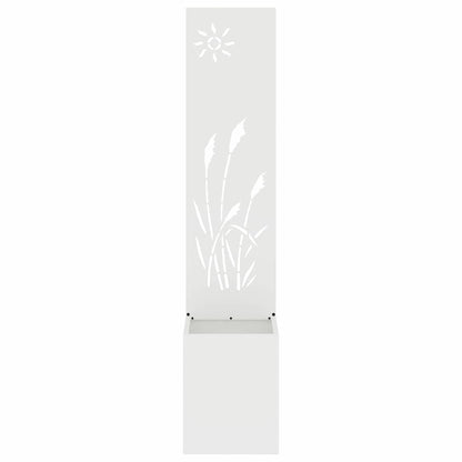 Blumentopf mit dekorativem Paneel Weiß 32 x 140 cm