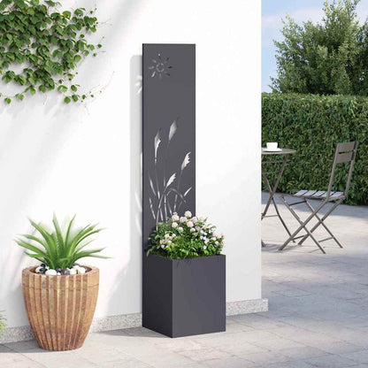 Blumentopf mit dekorativem Paneel Anthrazit 32 x 140 cm