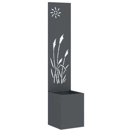 Blumentopf mit dekorativem Paneel Anthrazit 32 x 140 cm
