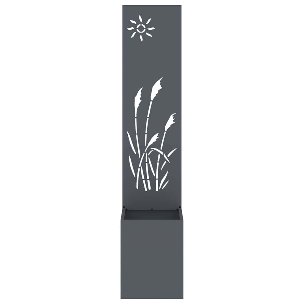 Blumentopf mit dekorativem Paneel Anthrazit 32 x 140 cm