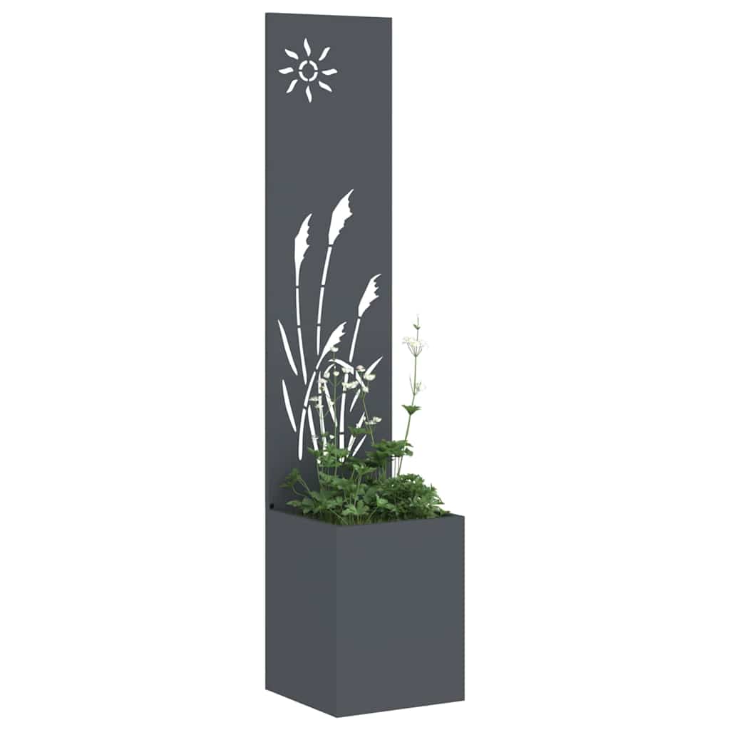 Blumentopf mit dekorativem Paneel Anthrazit 32 x 140 cm