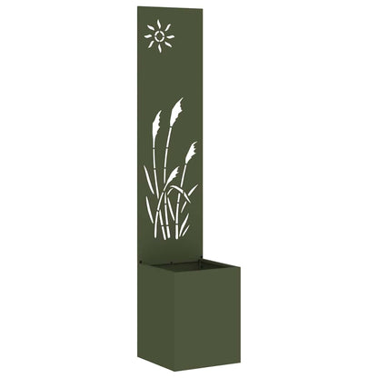 Blumentopf mit dekorativem Paneel Olivgrün 32 x 140 cm