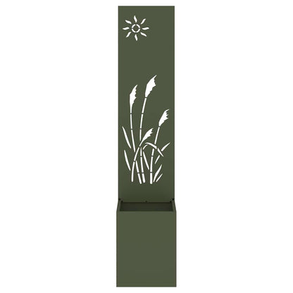 Blumentopf mit dekorativem Paneel Olivgrün 32 x 140 cm