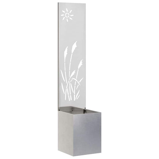 Garten Sichtschutz-Leinwand Silber 32 x 140 cm Edelstahl