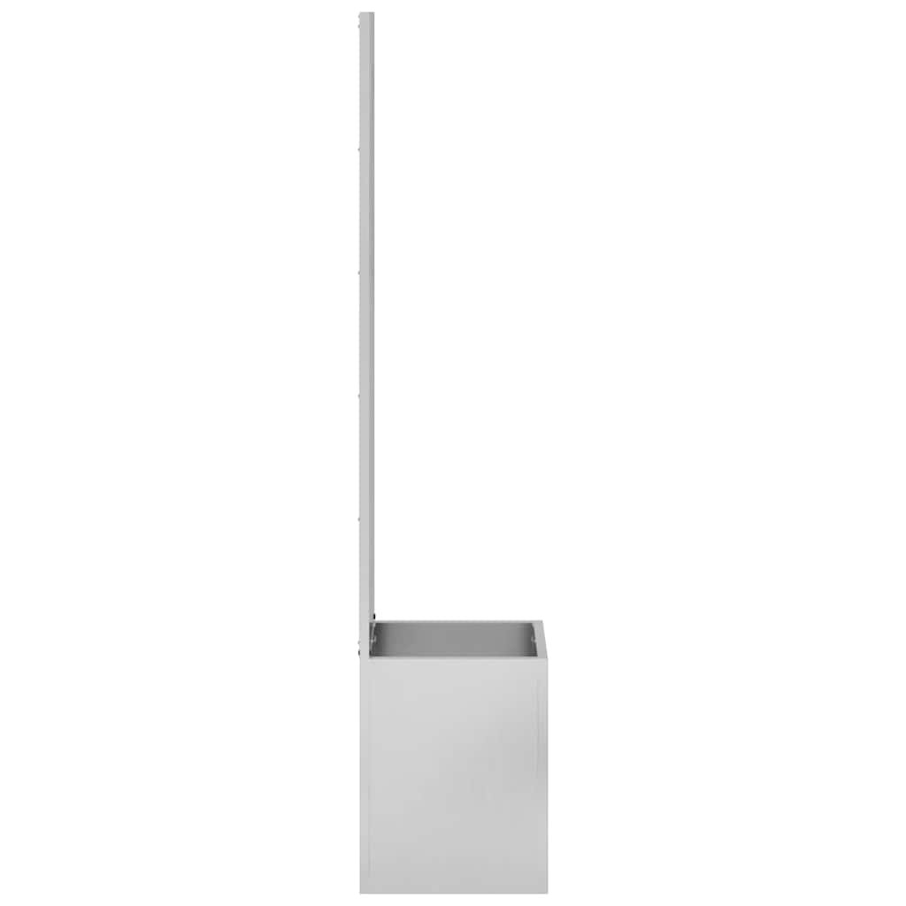 Blumentopf mit dekorativem Paneel Silber 32 x 140 cm Edelstahl