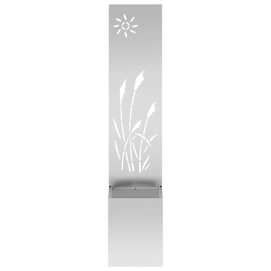 Blumentopf mit dekorativem Paneel Silber 32 x 140 cm