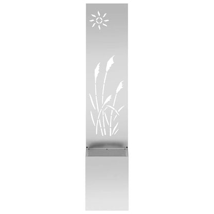 Blumentopf mit dekorativem Paneel Silber 32 x 140 cm
