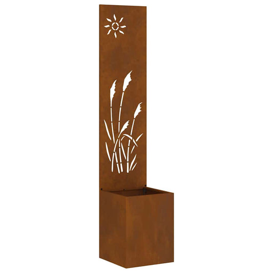 Blumentopf mit dekorativem Paneel Rostig 32 x 140 cm