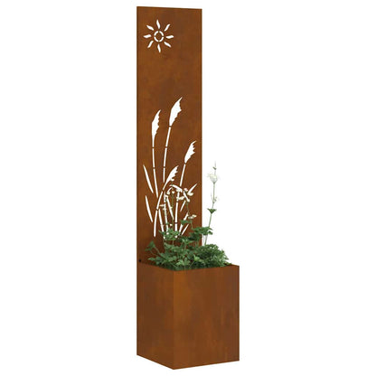 Blumentopf mit dekorativem Paneel Rostig 32 x 140 cm
