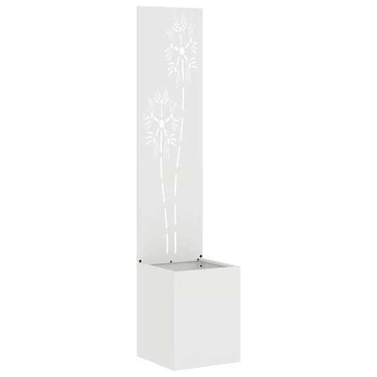 Blumentopf mit dekorativem Paneel Weiß 32 x 140 cm