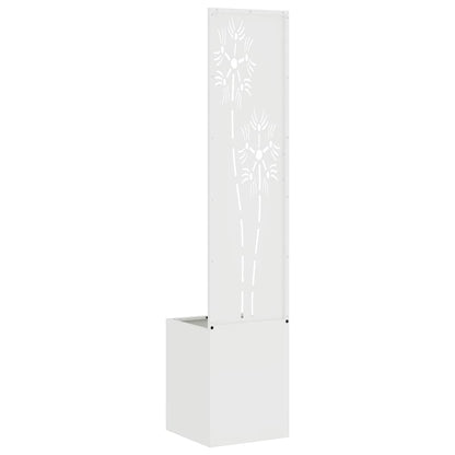 Blumentopf mit dekorativem Paneel Weiß 32 x 140 cm