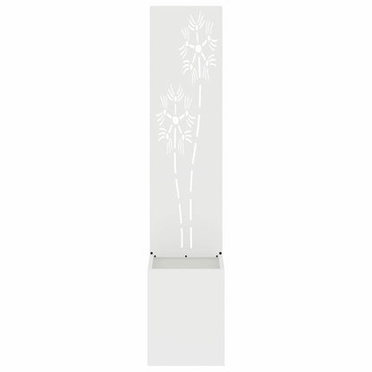 Blumentopf mit dekorativem Paneel Weiß 32 x 140 cm