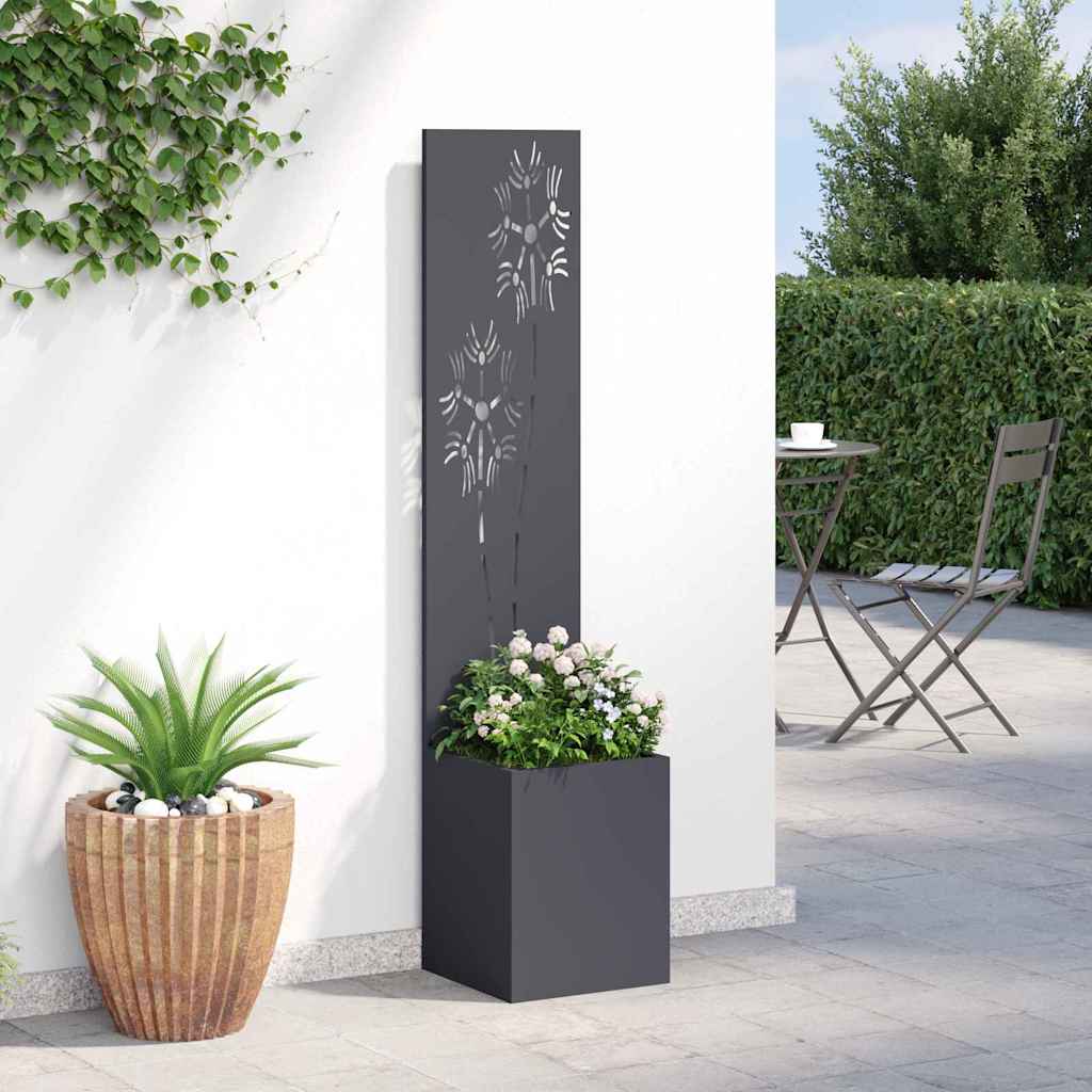 Blumentopf mit dekorativem Paneel Anthrazit 32 x 140 cm