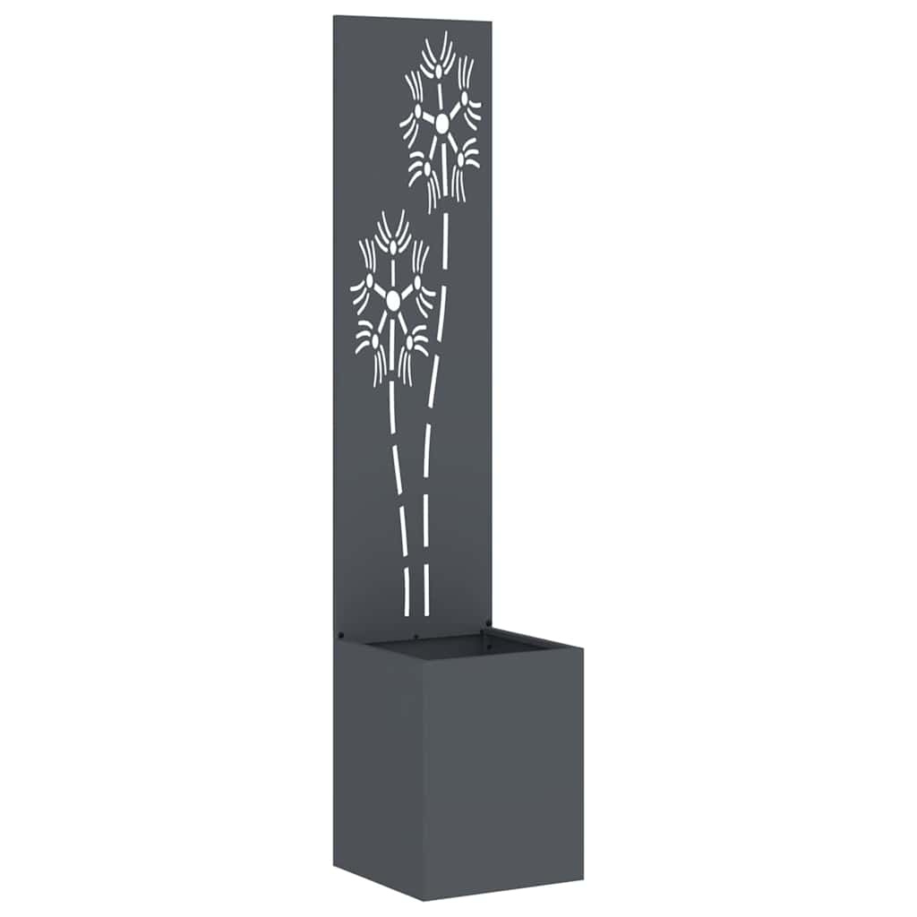 Blumentopf mit dekorativem Paneel Anthrazit 32 x 140 cm