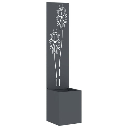 Blumentopf mit dekorativem Paneel Anthrazit 32 x 140 cm