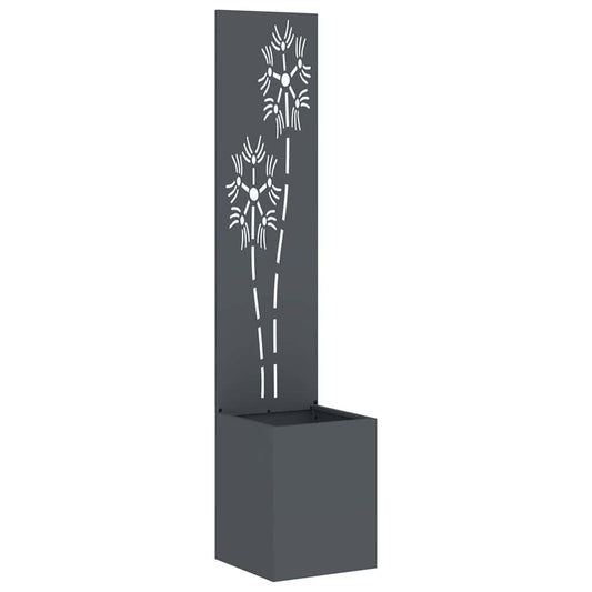 Blumentopf mit dekorativem Paneel Anthrazit 32 x 140 cm