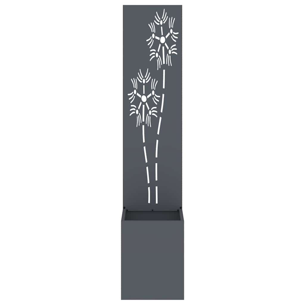 Blumentopf mit dekorativem Paneel Anthrazit 32 x 140 cm