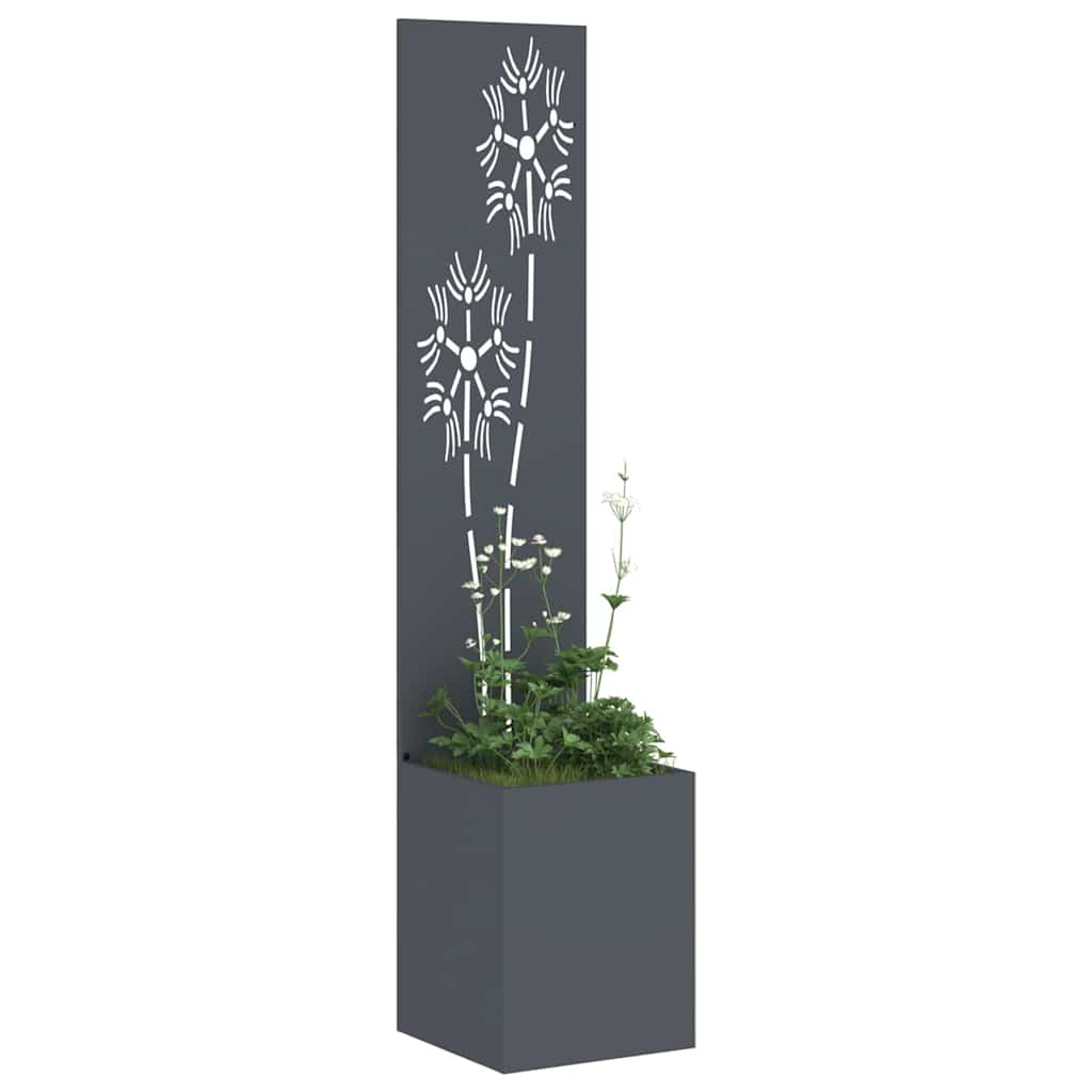 Blumentopf mit dekorativem Paneel Anthrazit 32 x 140 cm