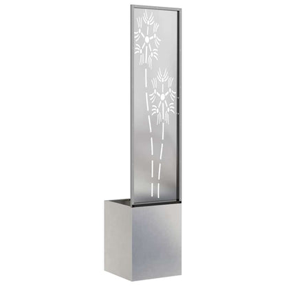 Blumentopf mit dekorativem Paneel Silber 32 x 140 cm Edelstahl
