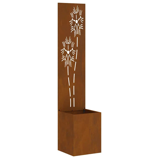 Blumentopf mit dekorativem Paneel Rostig 32 x 140 cm