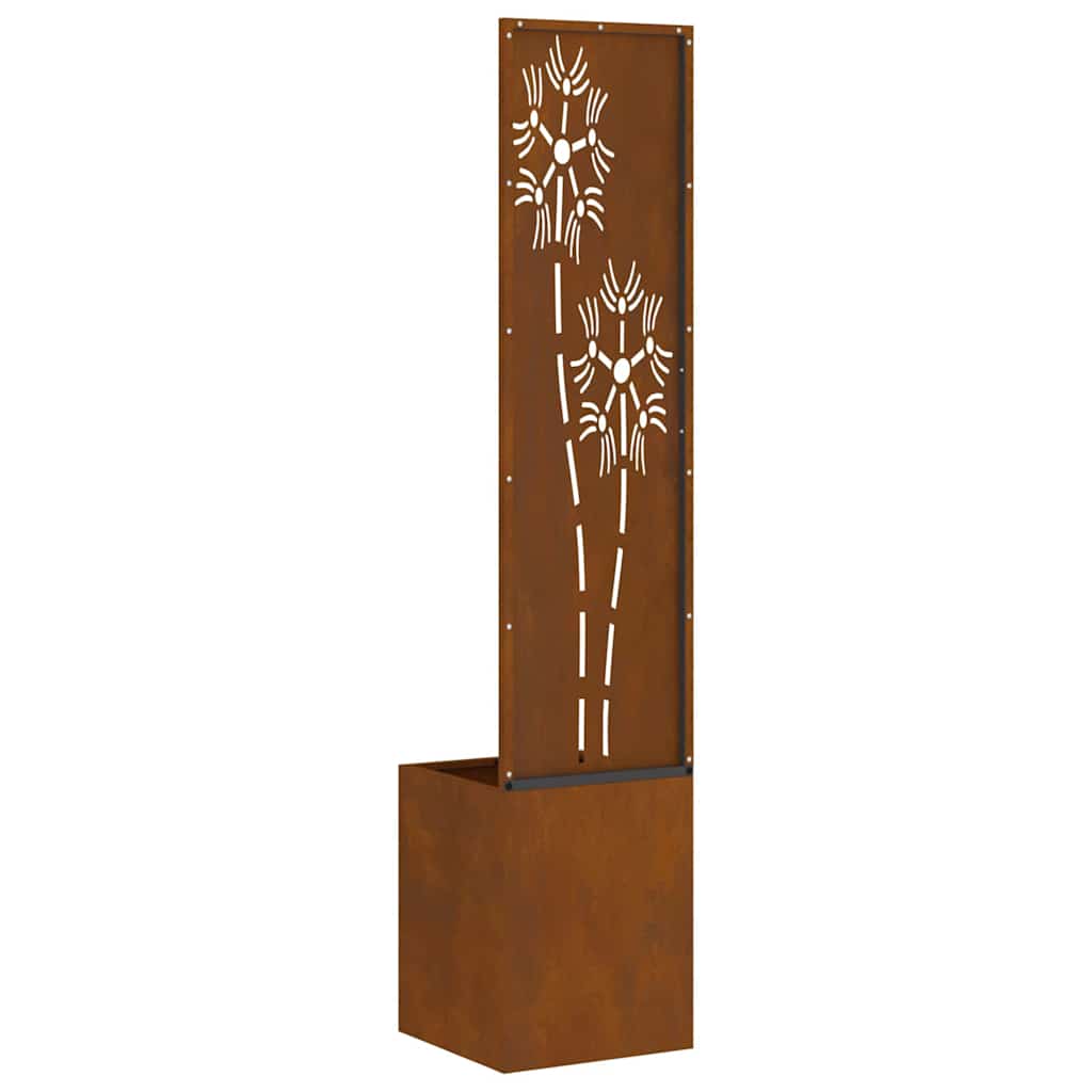 Blumentopf mit dekorativem Paneel Rostig 32 x 140 cm