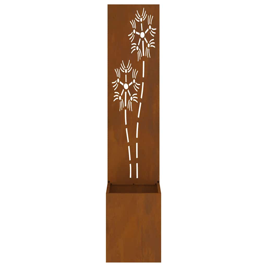 Blumentopf mit dekorativem Paneel Rostig 32 x 140 cm
