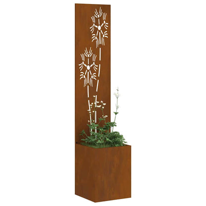 Blumentopf mit dekorativem Paneel Rostig 32 x 140 cm