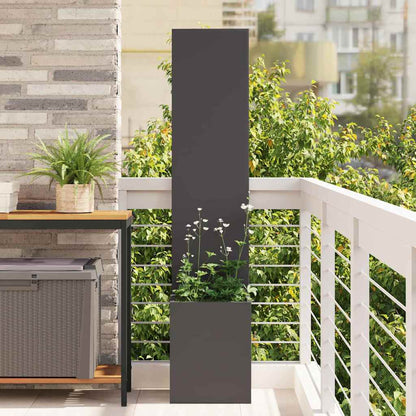 Blumentopf mit dekorativem Paneel Schwarz 32 x 140 cm