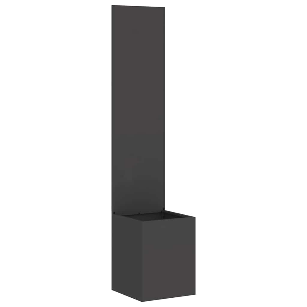 Blumentopf mit dekorativem Paneel Schwarz 32 x 140 cm
