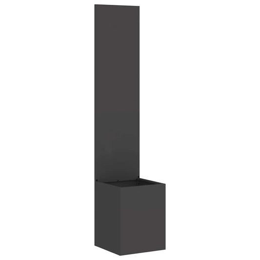 Blumentopf mit dekorativem Paneel Schwarz 32 x 140 cm