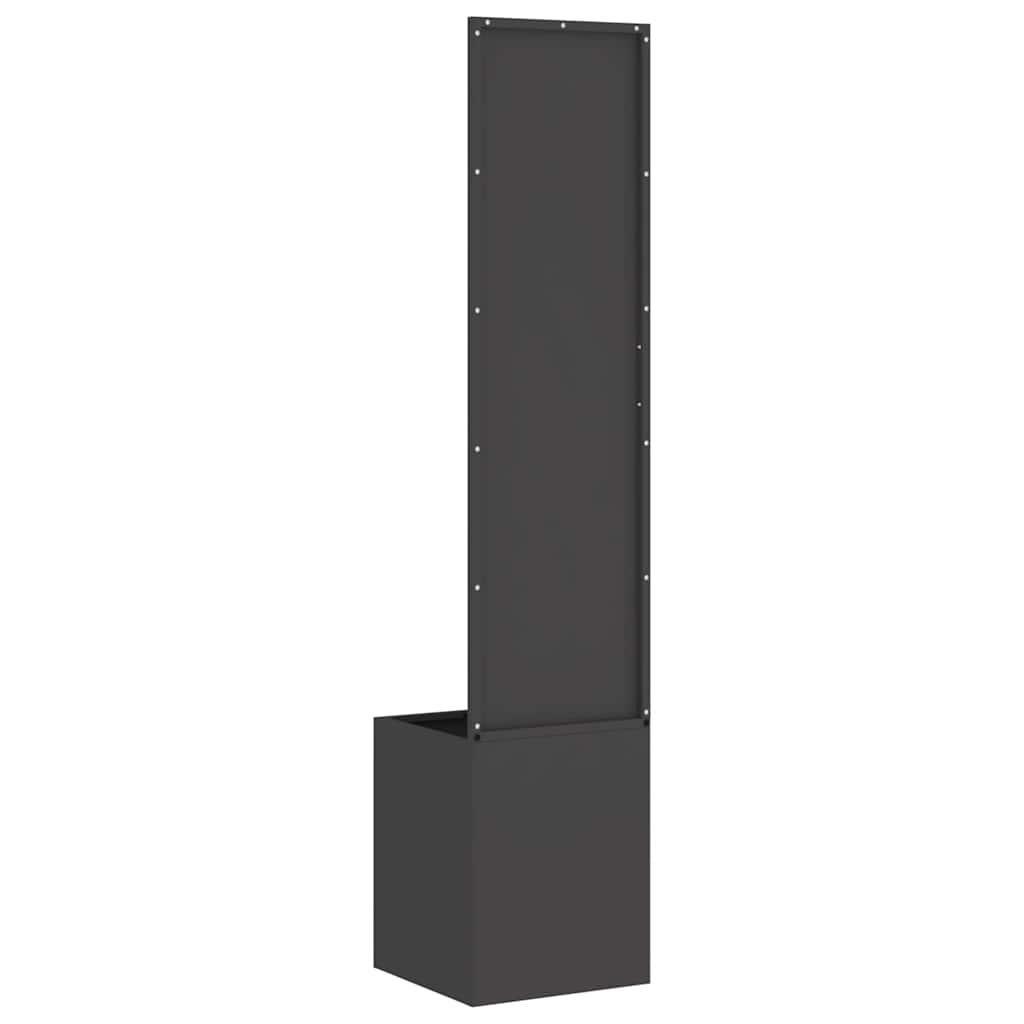 Blumentopf mit dekorativem Paneel Schwarz 32 x 140 cm