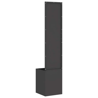 Blumentopf mit dekorativem Paneel Schwarz 32 x 140 cm