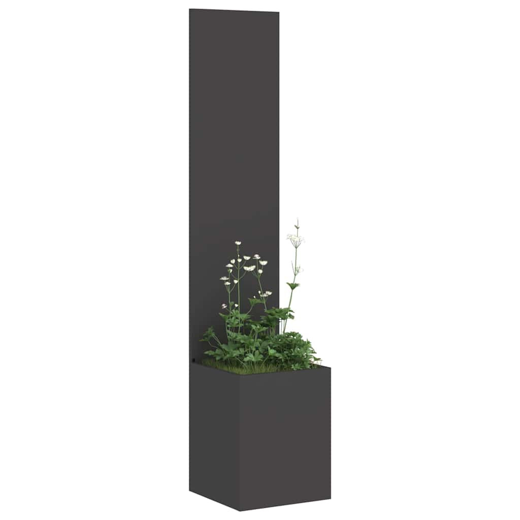 Blumentopf mit dekorativem Paneel Schwarz 32 x 140 cm