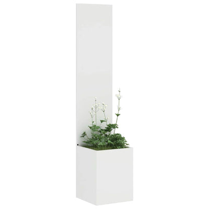 Blumentopf mit dekorativem Paneel Weiß 32 x 140 cm