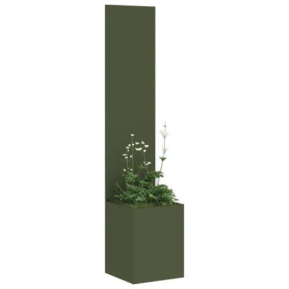 Blumentopf mit dekorativem Paneel Olivgrün 32 x 140 cm