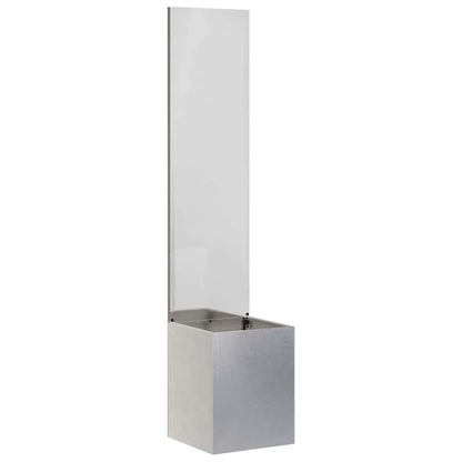 Blumentopf mit dekorativem Paneel Silber 32 x 140 cm Edelstahl