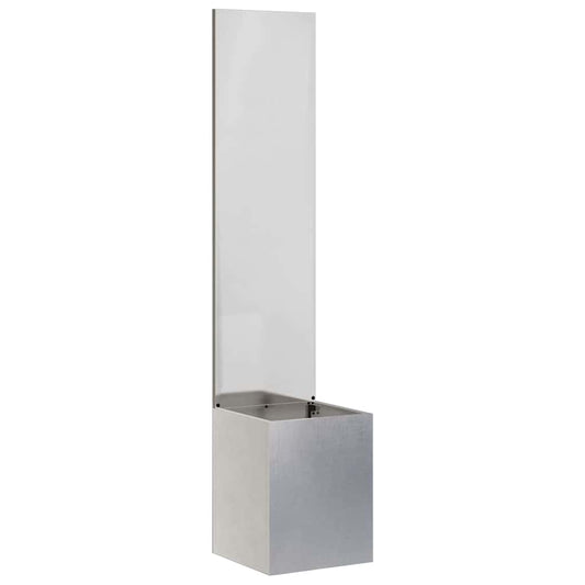 Blumentopf mit dekorativem Paneel Silber 32 x 140 cm Edelstahl