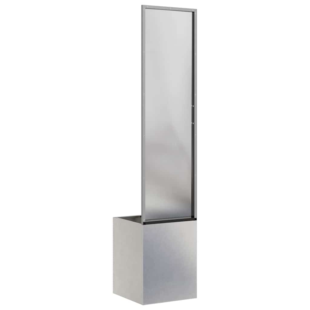 Blumentopf mit dekorativem Paneel Silber 32 x 140 cm Edelstahl