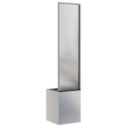 Blumentopf mit dekorativem Paneel Silber 32 x 140 cm Edelstahl